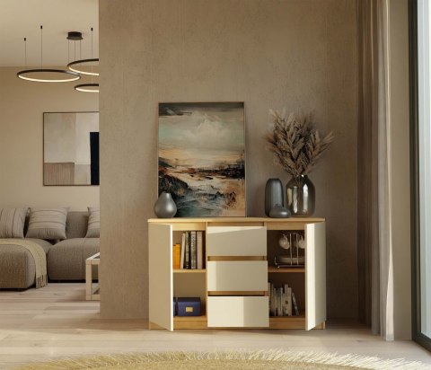 Komoda z szufladami i półkami KOM-912-ART-KASZ