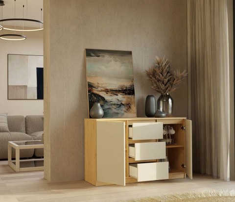 Komoda z szufladami i półkami KOM-912-ART-KASZ