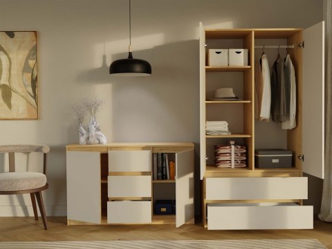 Komoda z szufladami i półkami KOM-912-ART-KASZ