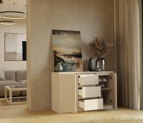 Szafka z szufladami i półkami 120cm KOM-912-KASZ