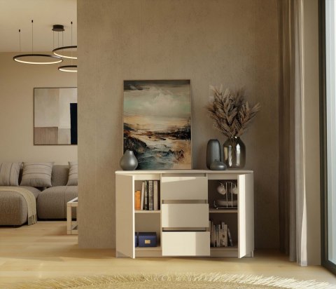 Szafka z szufladami i półkami 120cm KOM-912-KASZ