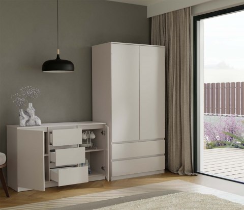 Szafka z szufladami i półkami 120cm KOM-912-KASZ