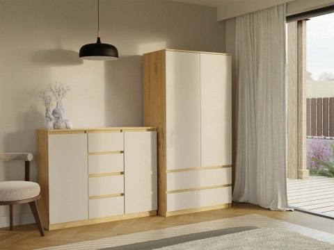 Komoda z półkami i szufladami 120cm KOM-913-ART-KASZ