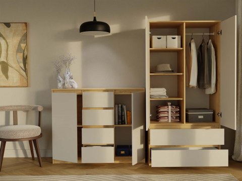 Komoda z półkami i szufladami 120cm KOM-913-ART-KASZ