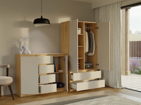 Komoda z półkami i szufladami 120cm KOM-913-ART-KASZ