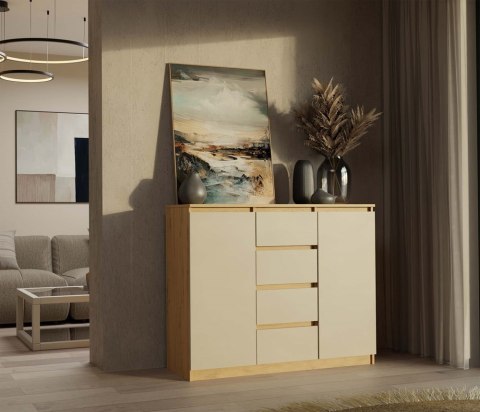 Komoda z półkami i szufladami 120cm KOM-913-ART-KASZ