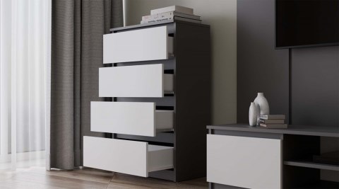 Biało szara komoda 70cm KOM-902-ANT-BIEL-MAT