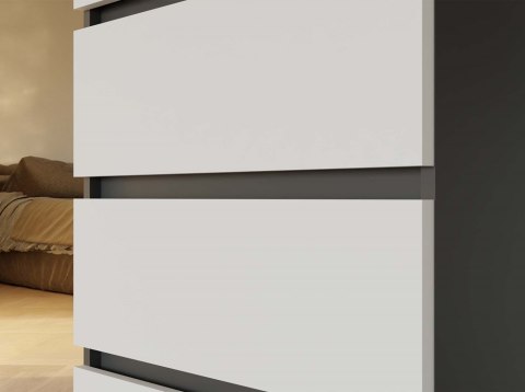 Biało szara komoda 70cm KOM-902-ANT-BIEL-MAT