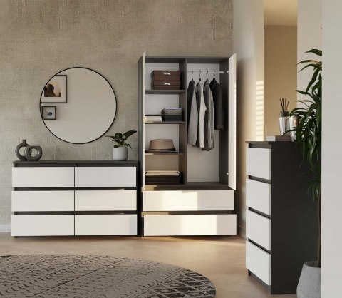 Komoda z szufladami do sypialni KOM-904-ANT-BIEL-MAT