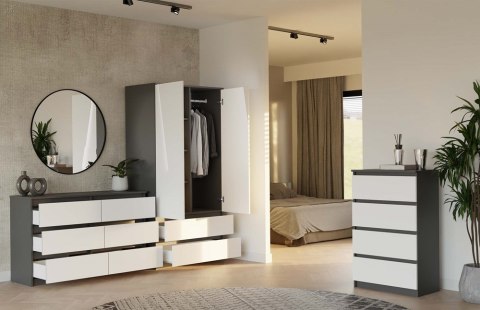 Komoda z szufladami do sypialni KOM-904-ANT-BIEL-MAT