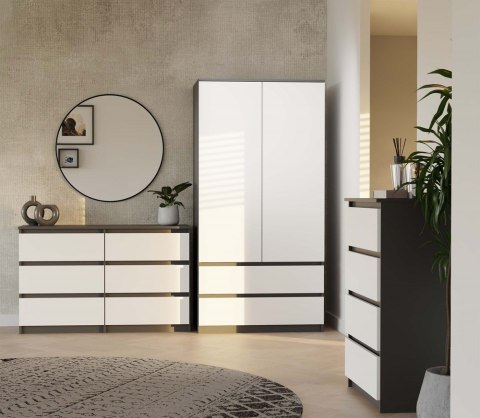 Komoda z szufladami do sypialni KOM-904-ANT-BIEL-MAT