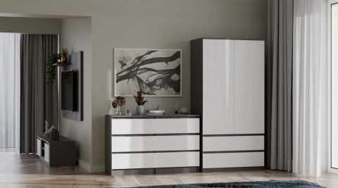 Komoda z szufladami do sypialni KOM-904-ANT-BIEL-MAT