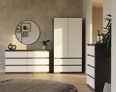 Komoda duża z szufladami KOM-906-ANT-BIEL-MAT