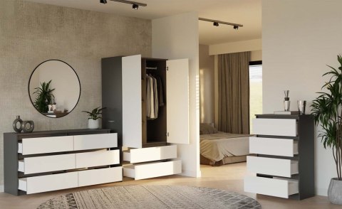 Komoda duża z szufladami KOM-906-ANT-BIEL-MAT