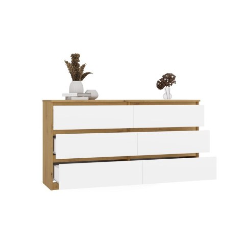 Komoda biala drewno 140cm KOM-906-ART-BIEL-MAT