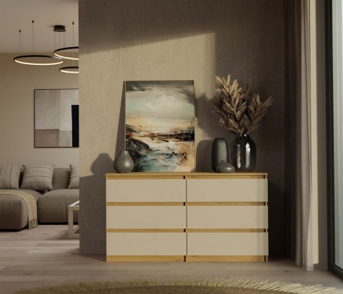 Duża komoda z szufladami 140cm KOM-906-ART-KASZ