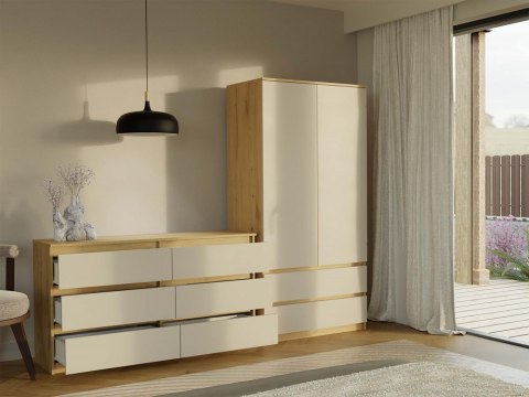 Duża komoda z szufladami 140cm KOM-906-ART-KASZ