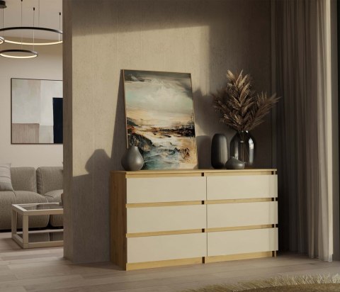 Duża komoda z szufladami 140cm KOM-906-ART-KASZ