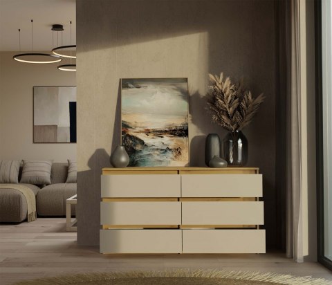 Duża komoda z szufladami 140cm KOM-906-ART-KASZ