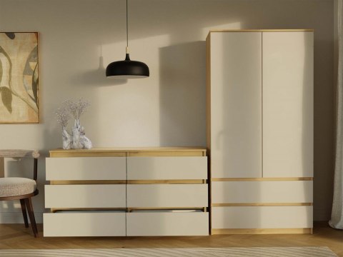 Duża komoda z szufladami 140cm KOM-906-ART-KASZ