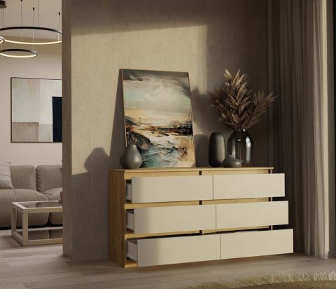 Duża komoda z szufladami 140cm KOM-906-ART-KASZ