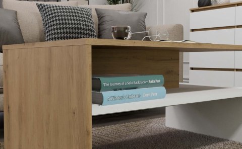 Stolik kawowy biało drewniany STOL-812-ART-BIEL-MAT