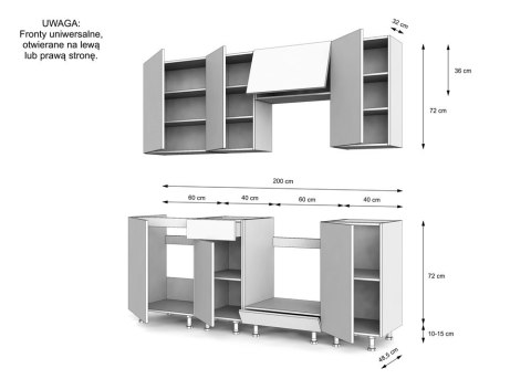 Gotowy zestaw mebli kuchennych KUCH-1801-KASZ--EVOKE-200