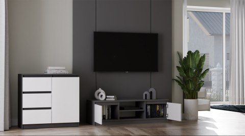 Szafka rtv 120 cm RTV-501-ANT-BIEL-MAT