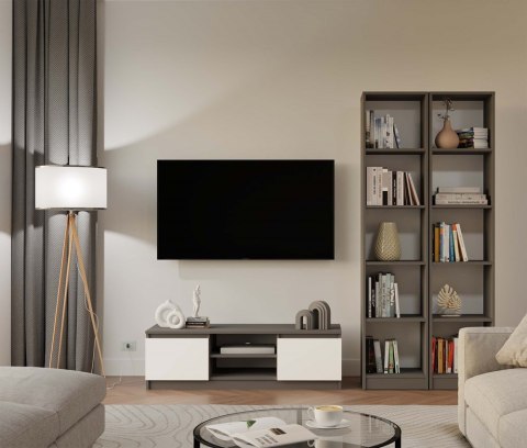 Szafka rtv 120 cm RTV-501-ANT-BIEL-MAT