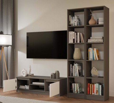 Szafka rtv 120 cm RTV-501-ANT-BIEL-MAT