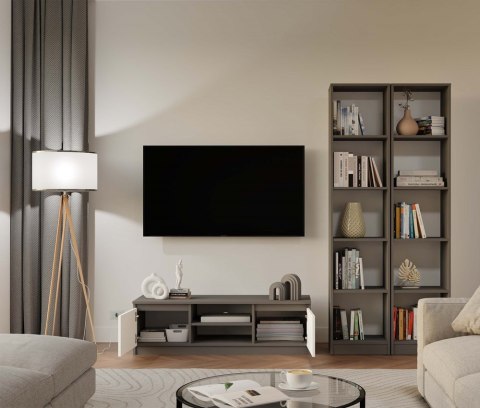 Szafka rtv 120 cm RTV-501-ANT-BIEL-MAT