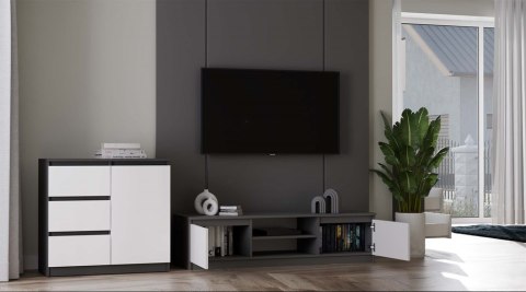 Szafka pod telewizor 140 cm RTV-502-ANT-BIEL-MAT