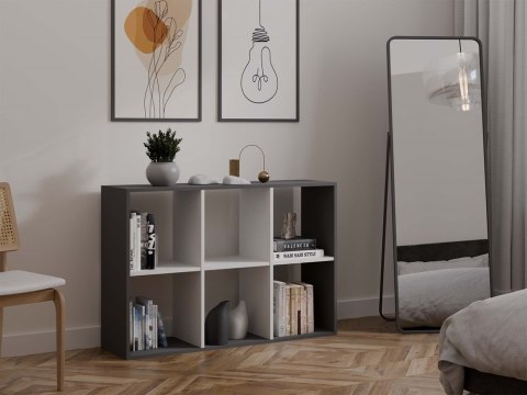 Regał 2x3 RE-1408-ANT-BIEL-MAT