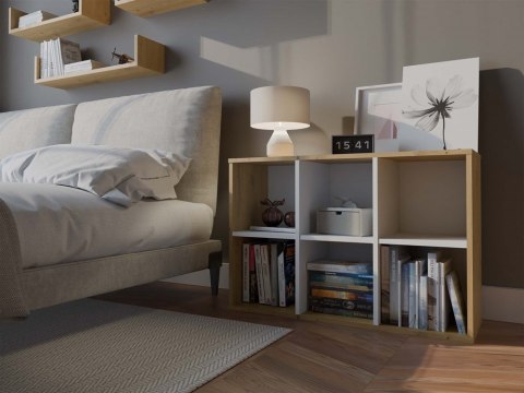 Niski regał z półkami RE-1408-MINI-ART-BIEL-MAT