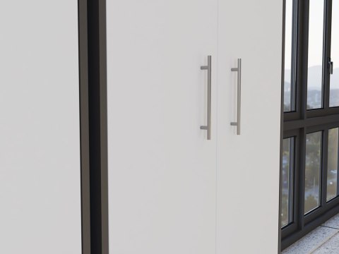 Regał biurowy zamykany RE-1427-ANT-BIEL-MAT