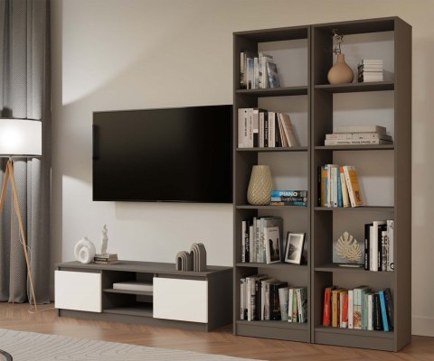 Regał na książki 50 cm szerokości RE-1402-ANT-BIEL-MAT