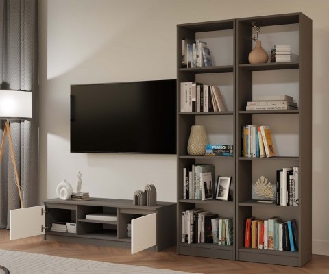 Regał na książki 50 cm szerokości RE-1402-ANT-BIEL-MAT