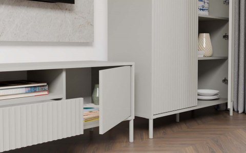 Długa szafka rtv 160cm RTV-509-KASZ-LAM-GŁ