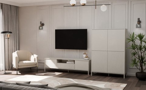 Długa szafka rtv 160cm RTV-509-KASZ-LAM-GŁ