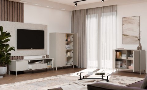 Długa szafka rtv 160cm RTV-509-KASZ-LAM-GŁ