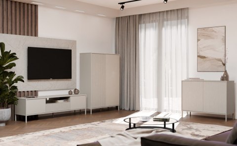 Długa szafka rtv 160cm RTV-509-KASZ-LAM-GŁ