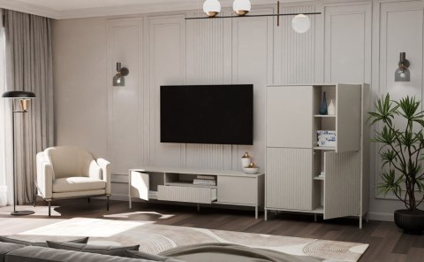 Długa szafka rtv 160cm RTV-509-KASZ-LAM-GŁ