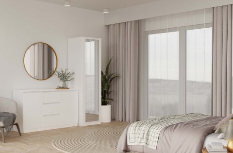 Biała szafa z lustrem SZAF-1001-L-BIEL-MAT