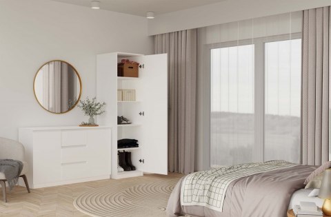 Biała szafa z lustrem SZAF-1001-L-BIEL-MAT