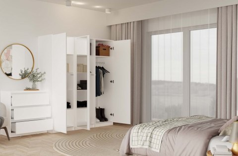 Biała szafa z lustrem SZAF-1001-L-BIEL-MAT