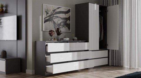 Szafa młodzieżowa SZAF-1008-ANT-BIEL-MAT