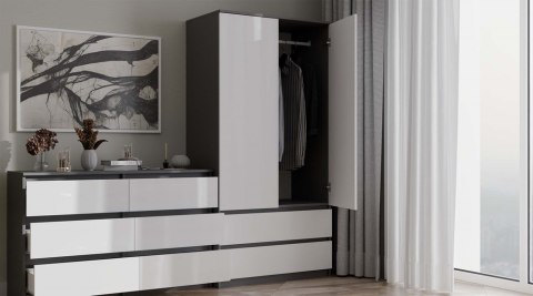 Szafa młodzieżowa SZAF-1008-ANT-BIEL-MAT