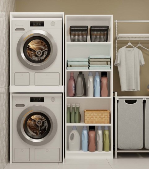 Szafka na pralkę i suszarkę LAZ-1326-BIEL-MAT