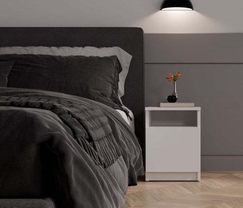 Szafka nocna biała 30 cm SN-316-BIEL-MAT