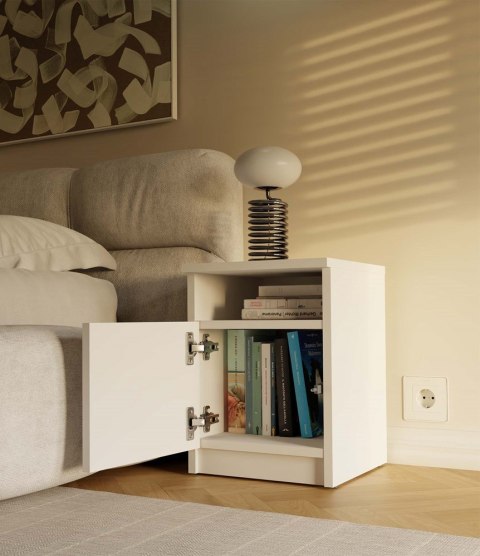 Szafka nocna biała 30 cm SN-316-BIEL-MAT